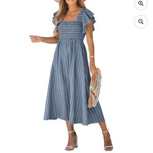 Cupshe Gray Striped Casual Dress